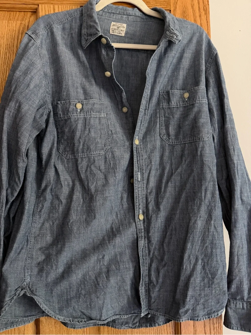 J. Crew Men's Chambray Button-Down Shirt in Blue